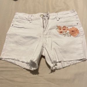 White Jean shorts